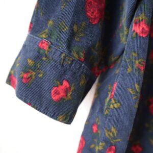 Vintage Limited Jeans Floral Corduroy Button Up Shirt | S
